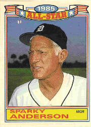 1986 Topps Glossy All-Stars White Stock Baseball Cards     001      Sparky Anderson MG